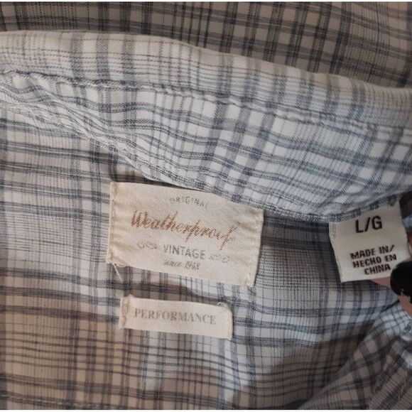 Weatherproof Vintage gray/white plaid button up shirt - Picture 2 of 4